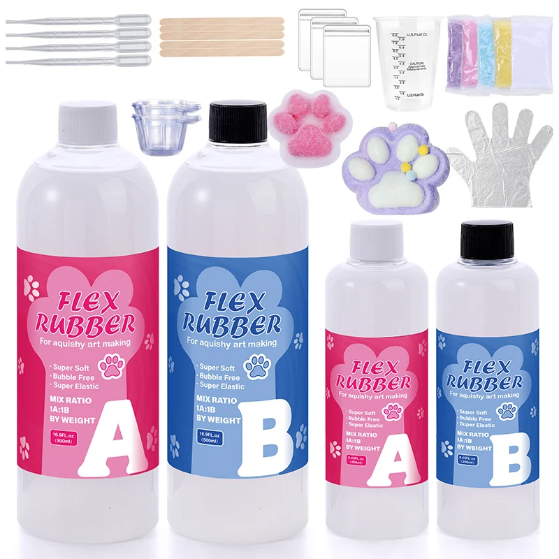 طابا اسفنجي عدة السائل سيليكون جل سوبر لينة اسفنجي عدة 1:1 AB نسبة الراتنج سيليكون لقولبة الهامستر القط الكفوف DIY بها بنفسك