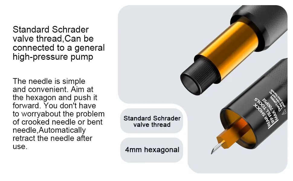 자전거 리어 쇼크 IFP 필링 툴 MAX 700PSI (니들, 고무 커버 포함) FOXRP2/RP23/FLOAT-X/CTD/FLOAT-DPS/X-FUSION CCDB용