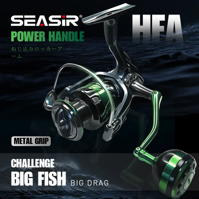 Seasir HFA POWER HANDLE Spinning Fishing Reel 13+1BB 5.2:1 Gear Ratio Max  Drag 10-15kg Metal Saltwater Fishing Wheel - AliExpress