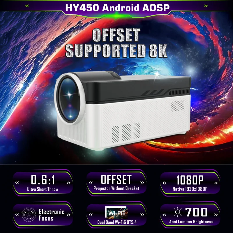 2025New Hd1080PProjectorHY450Suitable for Business Home Theater300MM Movie Projector Portable Outdoor4kProjector