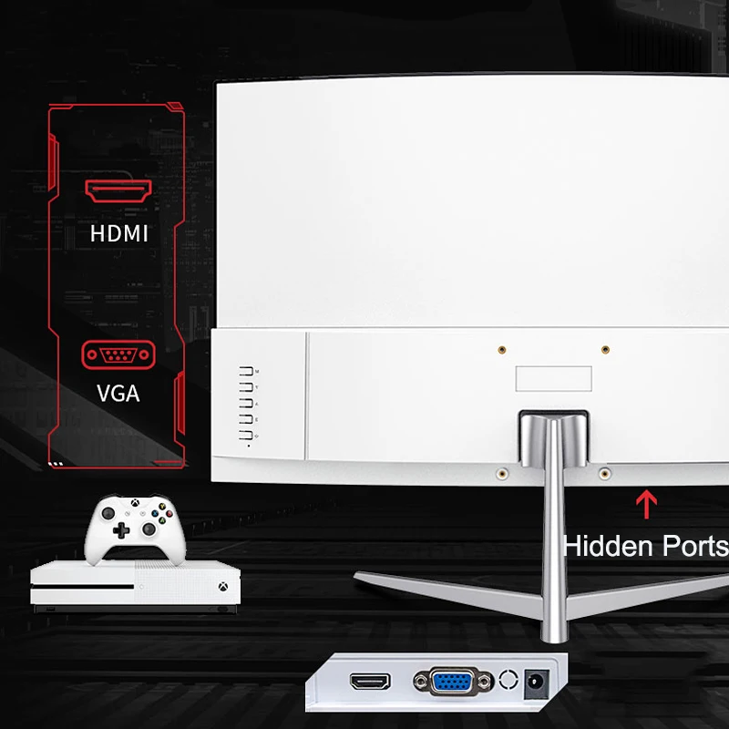 FYHXele 24/27 ġ Ŀ 75Hz , ̹ MVA 1080P ÷ 2800R HDMI VGA DCR  ȣ VESA 100*100, 2ms 