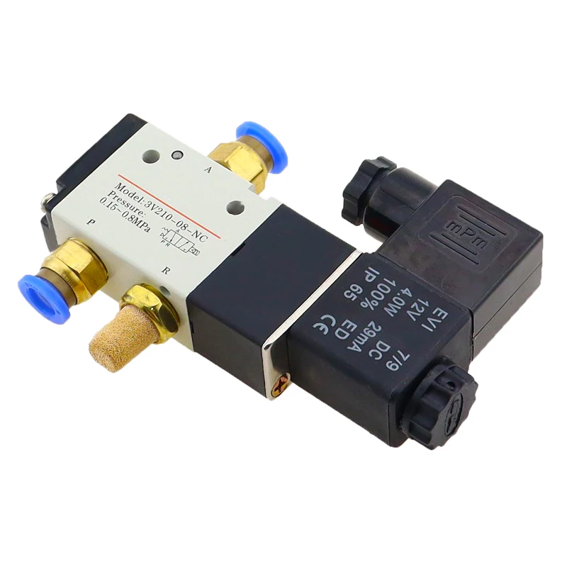 Válvula solenóide de controle pneumático, 3 Port,