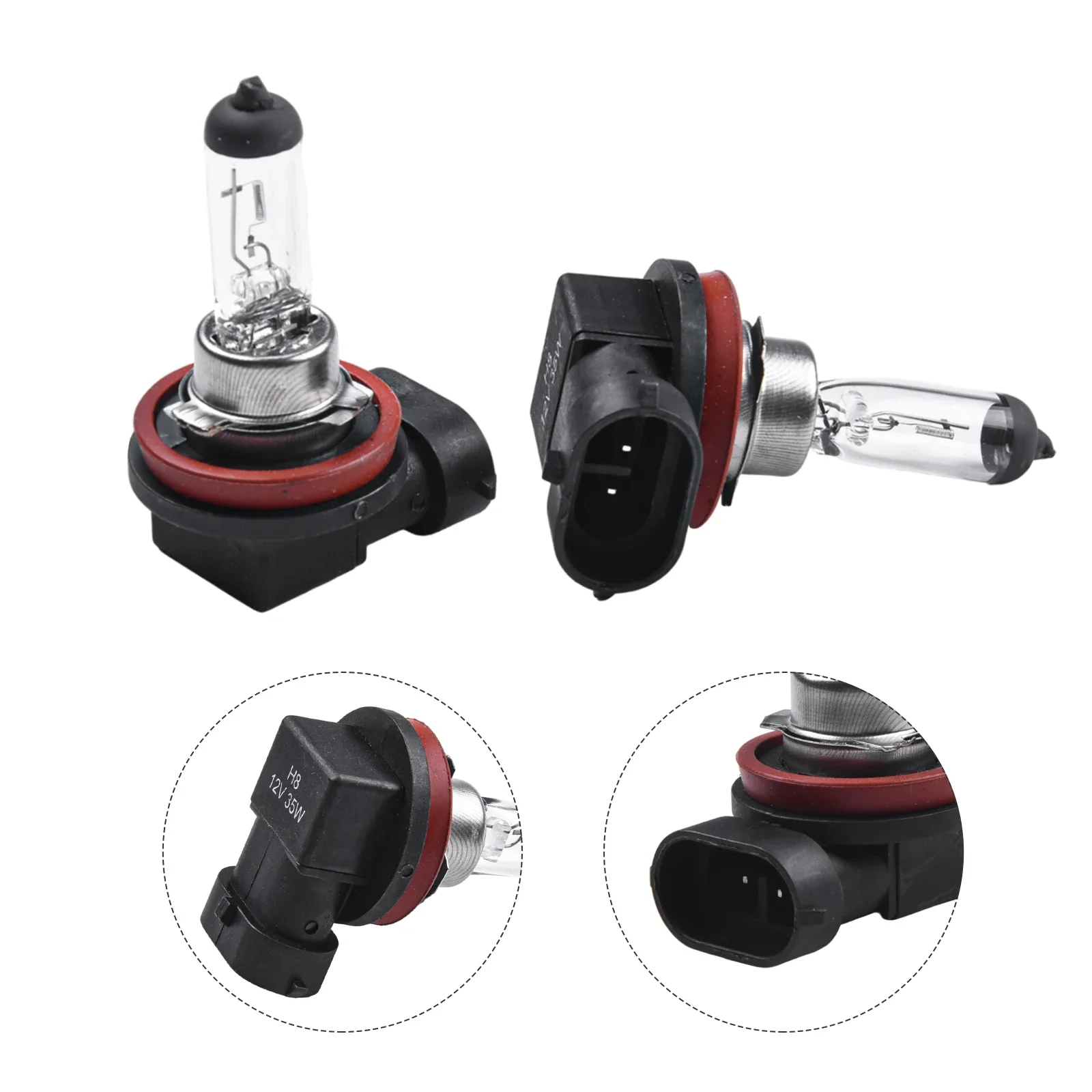 2pcs H8 Halogen 35W 12V 4300K Fog Light Bulbs Bright Clear Amber Replacement Pair Car-Headlight Bulbs Accessories 6