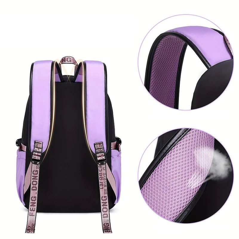 Zaino alla Moda, Grande Capacità per Ragazze Adolescenti e Studentesse, Borsa Scolastica con Fiocco, per Scuola Elementare, Media, Superiore e Università, Zaino Leggero - immagine 5