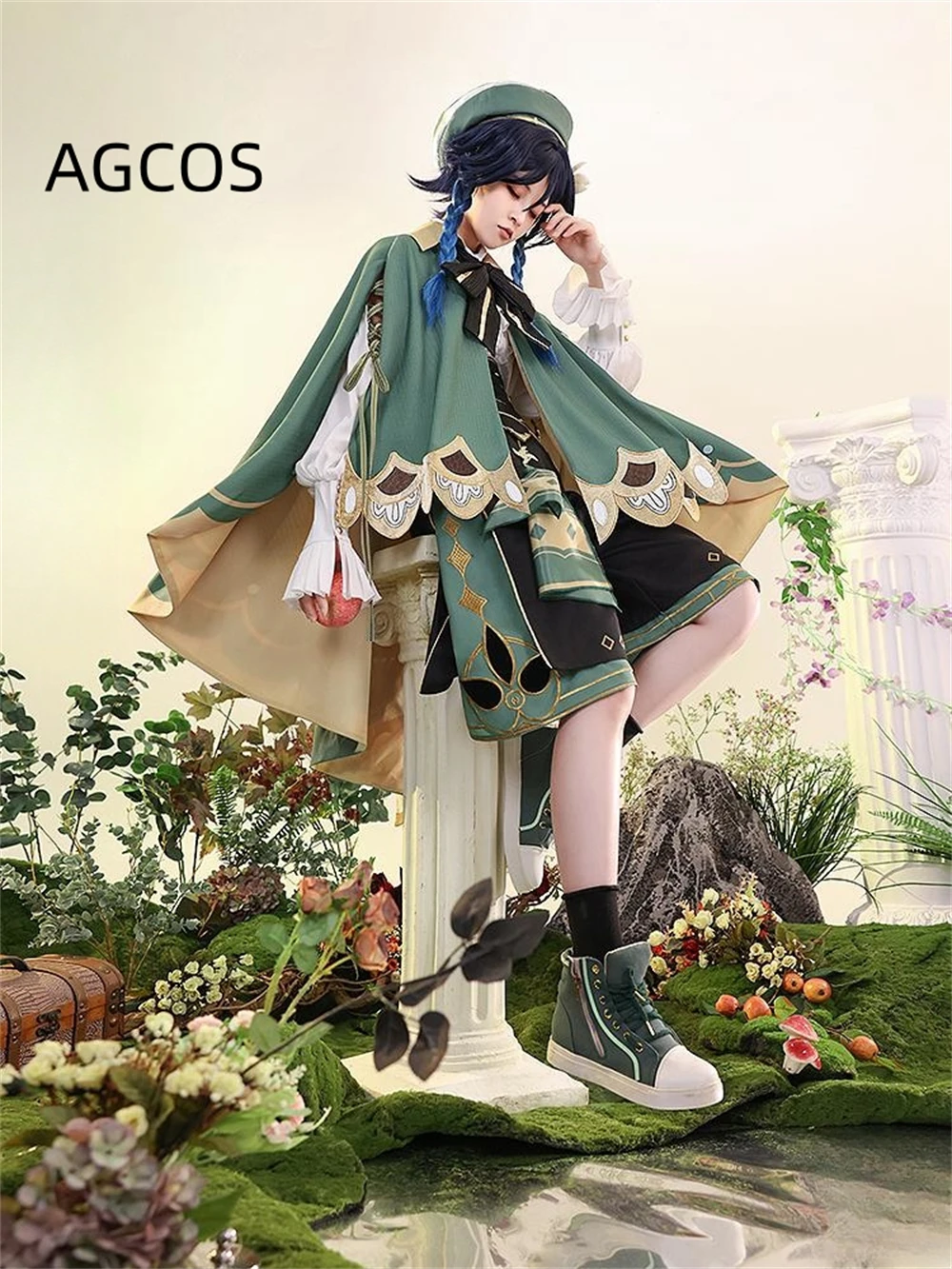 

AGCOS Barbatos Apple Toast Cosplay Game Genshin Impact Venti Doujin Cosplay Costume Christmas Roleplay Dress Costumes