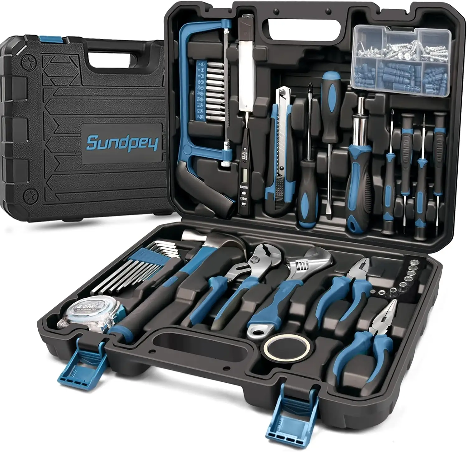 sundpey-home-tool-kit-148-pcs-household-basic-complete-hand-repair-portable-tool-set-with-case-ratcheting-screwdriver