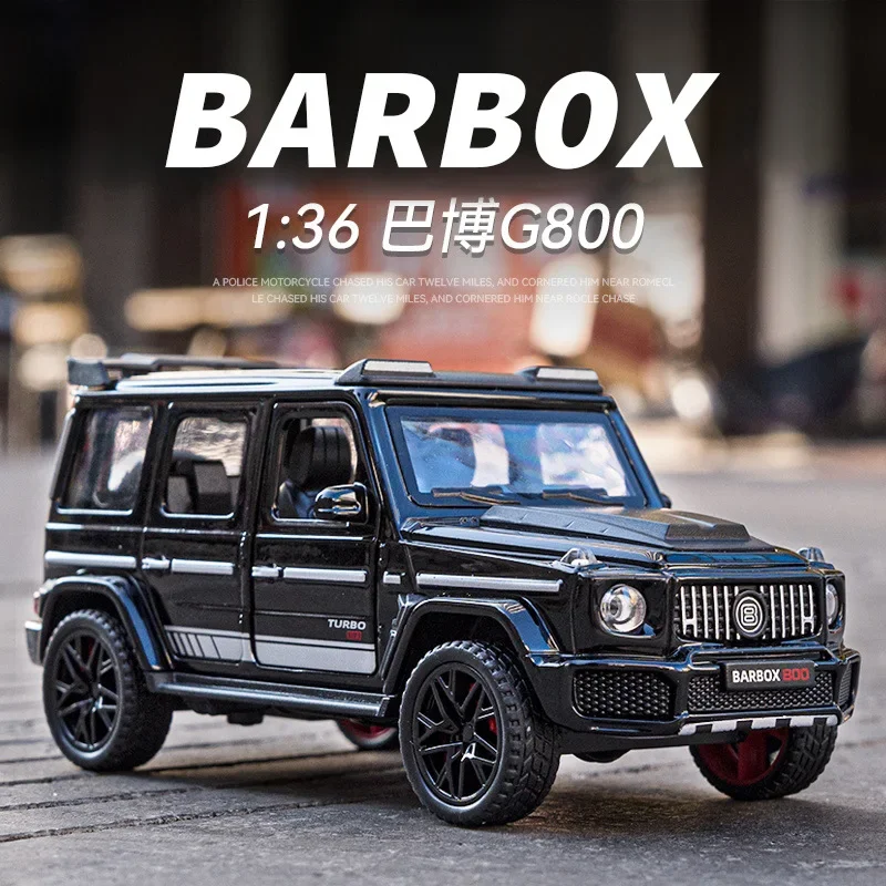 

1:36 Mercedes-Benz BRABUS G800 High Simulation Diecast Metal Alloy Model car Sound Light Pull Back Collection Kids Toy Gift A532