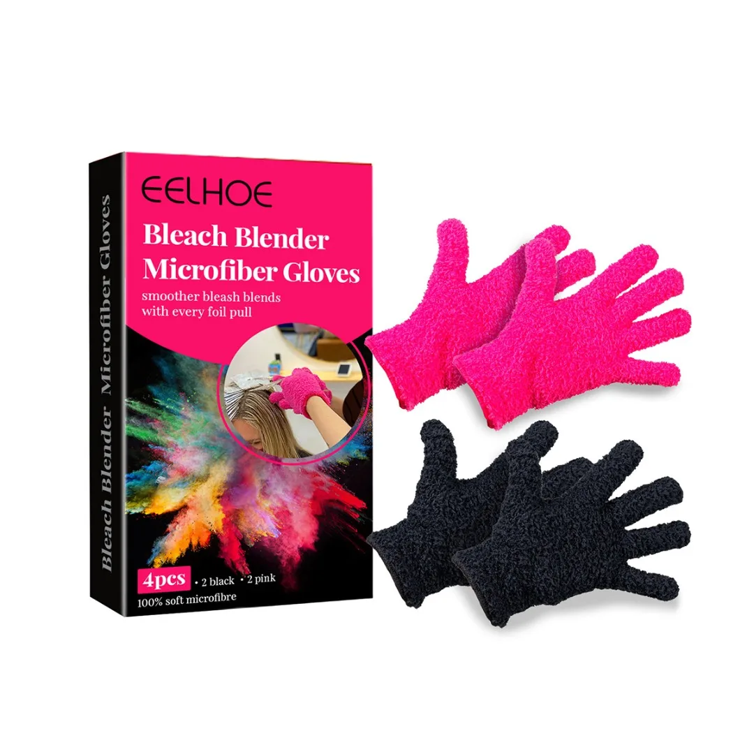 4 Pcs Durable Hair Dye Microfiber Gloves Finger Bleach Blender Hair