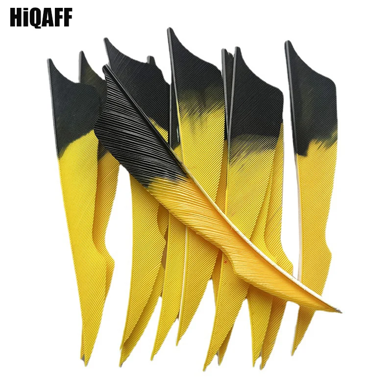 

36Pcs Right/Left Wing New Sting Black to Yellow Gradient 4inch Arrows Fletches Turkey Feather Archery DIY Parts