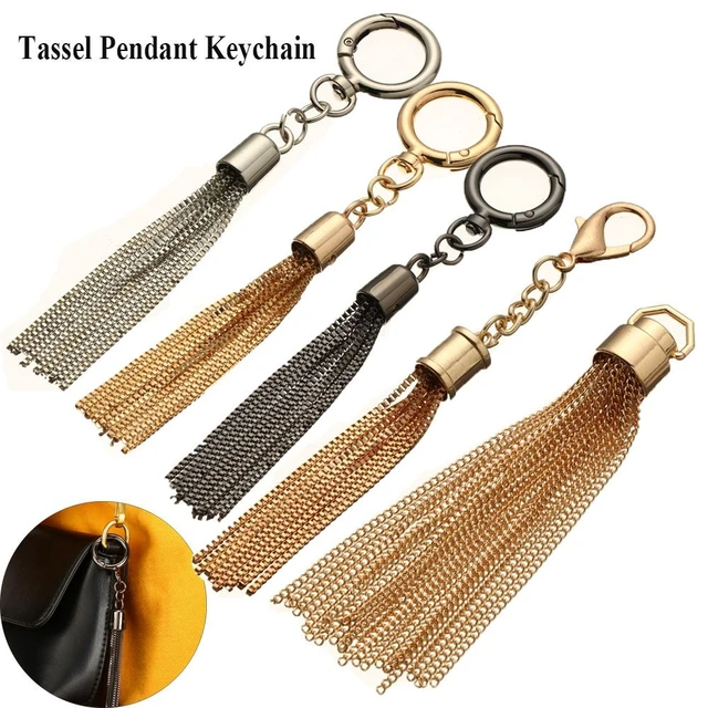 Metal Buckle Tassel Pendant Keychain Tassels Pendant Shoulder Bag Tassel  Purse Hardware Accessories Fashion Handbag Decoration