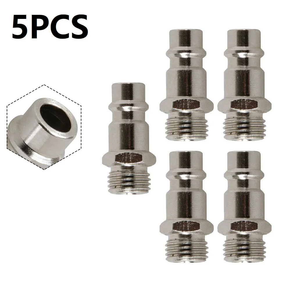 

5/2PCS Quick Release Euro Compressed Air Line Coupler Connector Fitting 1/4in BSP Male Workshop Equipment Power Air Compressor