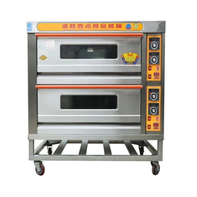 Commercial Oven Large Capacity Baking With Timing Electric Cake Pizza Shop Two Level Four Plate