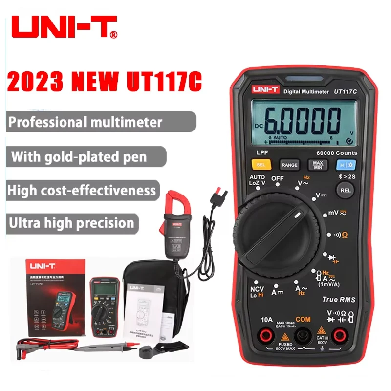 UNI-T Professional Digital Multimeters UT117C AC/DC Voltmeter Ammeter Electrician Tester True RMS Ohm Frequency Meter Bluetooth