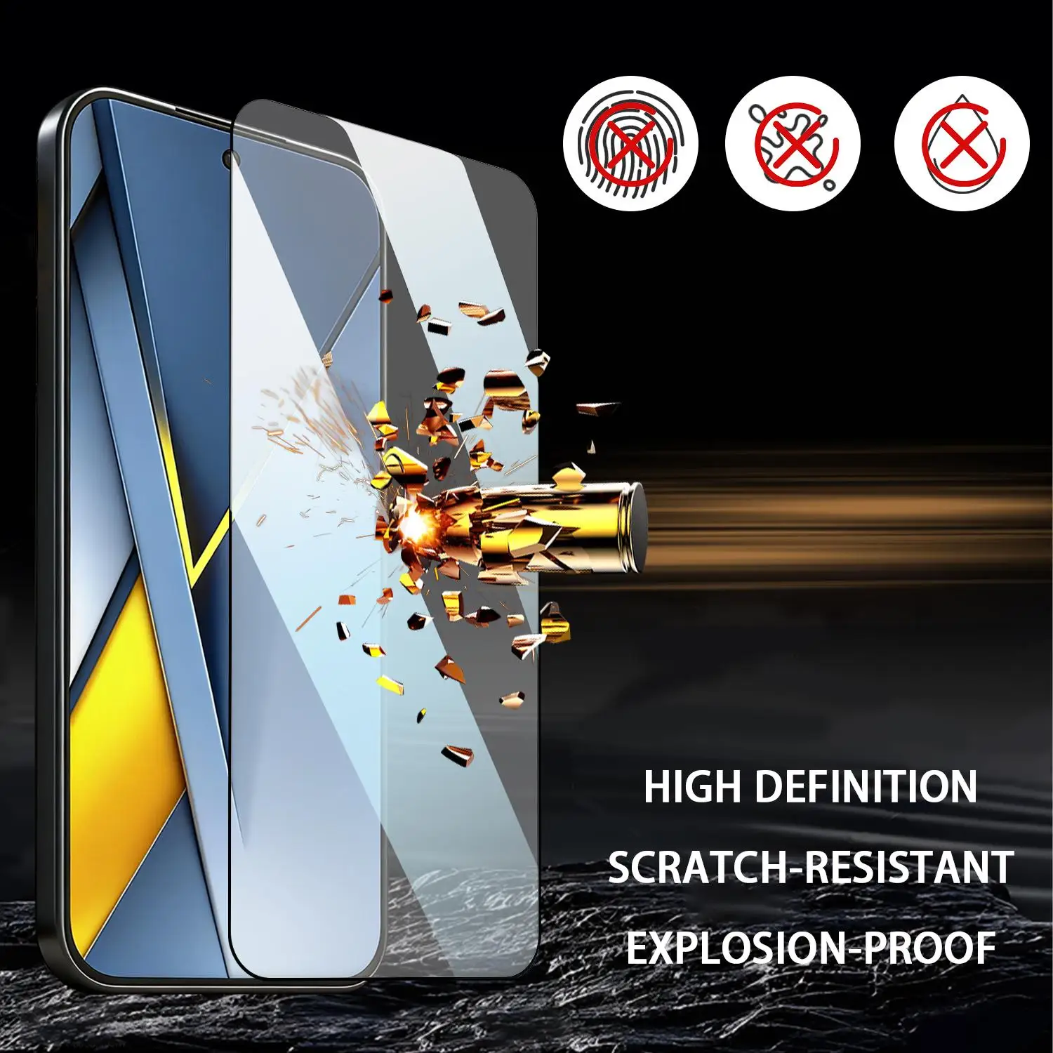 Full Cover Dust-Free Tempered Glass Screen Protector with Installation Kit, 3/1 Pack