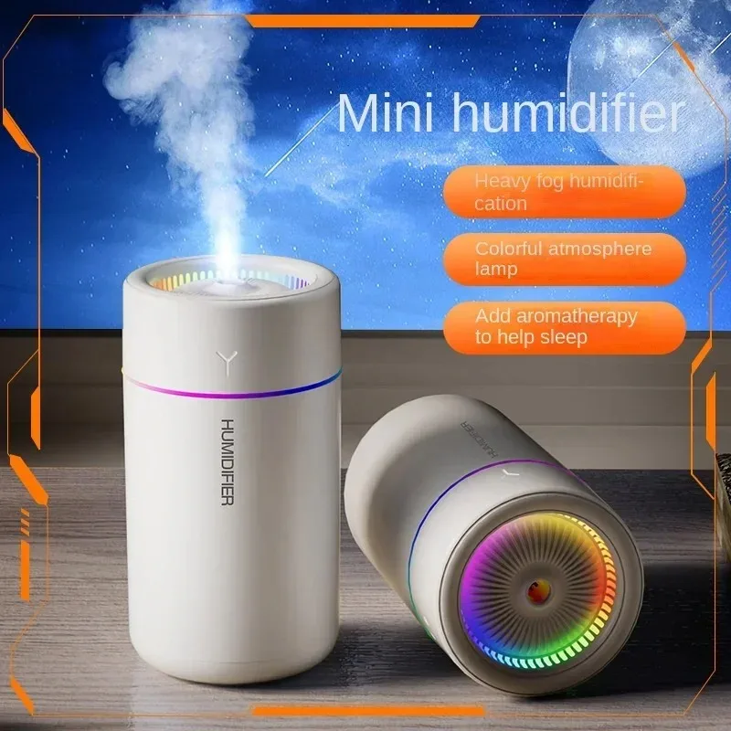 280ML Car Air Humidifier With Colorful Lights Aroma Diffuser Essential Oils For Home Bedroom Office Silent Ultrasonic Mist