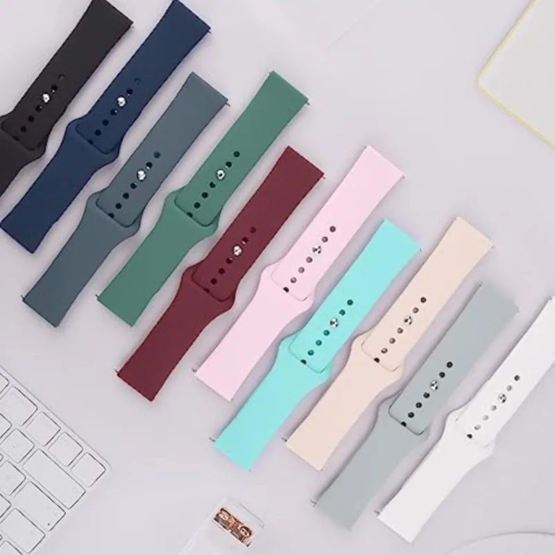 Silicone Sport Watchband - Premium Adjustable Bracelet Strap, 20mm & 22mm
