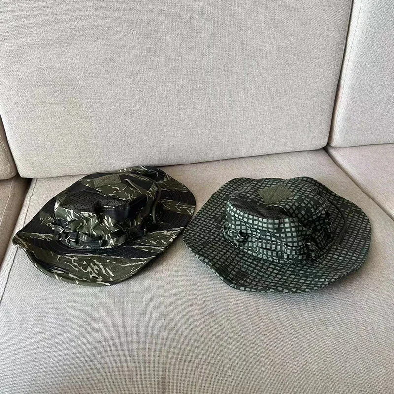 Nighttime Desert Jungle Tiger Spot Outdoor Tactical Benni Hat Breathable Subtropical Hiking Sunshade Round Edge Hat