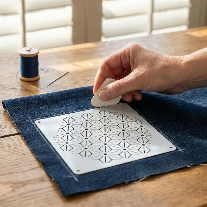 Sashiko Embroidery Stencil Kit Reusable Template Set for Handicraft Quilt Making DIY Sewing Patchwork Decoration Crafts 5