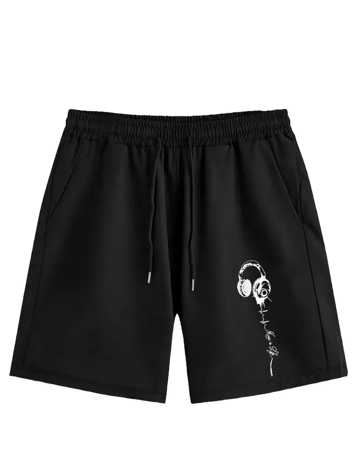 Men's Summer Sports Printed Running Fitness Shorts