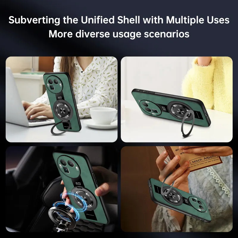 Leather Case with 360° Stand and Shockproof Protection - Anti-fall Design
