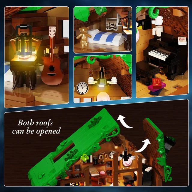 11259-6211d4.png Folk Cabin Building Blocks Set Forest Cabin House Bricks Toys Christmas, Birthday Gifts for Girls Adult (664 PCS)