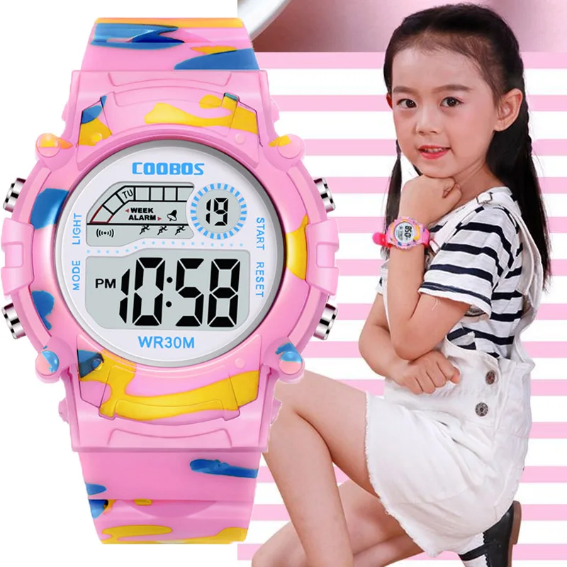 Relógio militar para meninos e meninas, Relógios esportivos infantis, Relógios digitais para crianças, Relógio eletrônico, luminoso, alarme, data, impermeável, novo