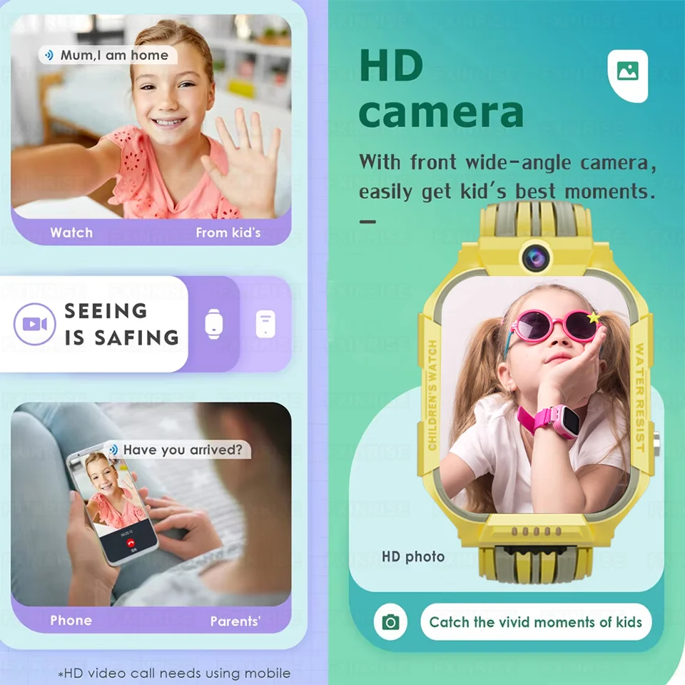 2025 New Kids Smart Watch SIM Card Video Call Phone Watch Call Back Monitor Alarm Clock Phone Android Watch Children Smartwatch