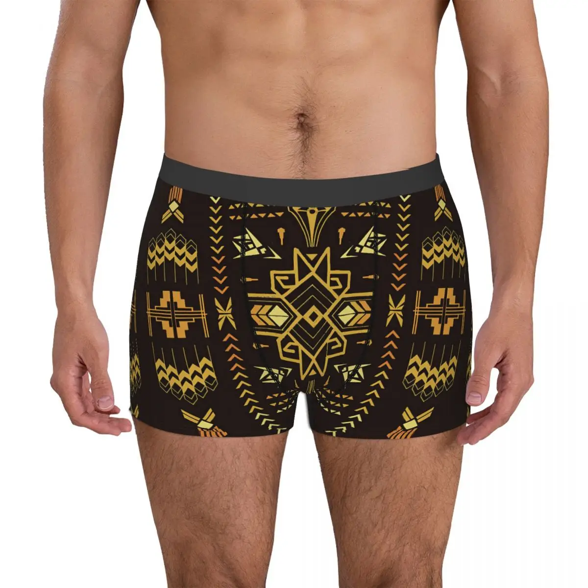 Tribal Vintage Aztec Background Underpants Cotton Panties Men's Underwear Ventilate Shorts