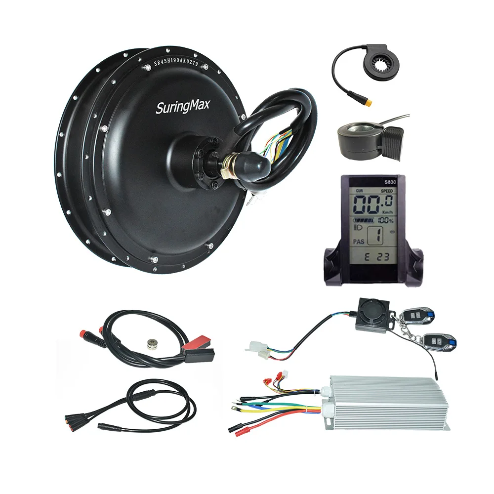 Electric Bicycle 3000w Fat Hub Motor Kit, 72V 85A 100A E-Bike Controller, Rear Freewheel, 175mm 190mm, 100 km/h, 140Nm, 45H