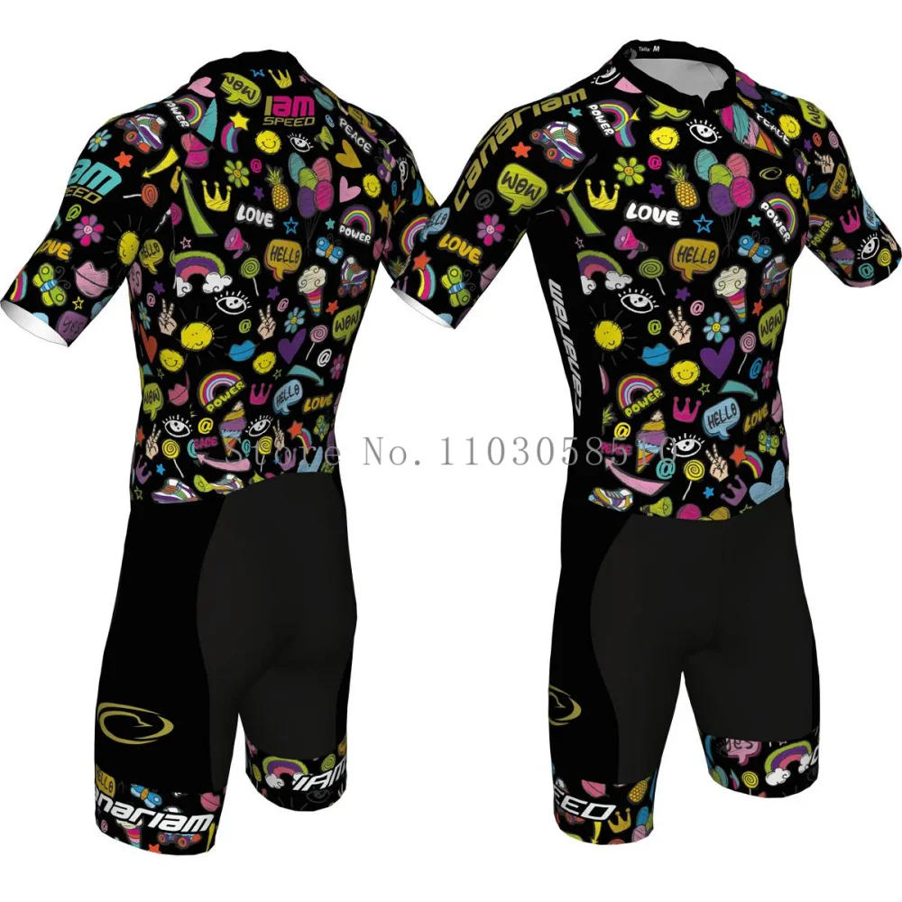 Canariam Men's Skate Suit Roller Skate Speed Race Fast Skat Speed Skats Ciclismo Skating Jumpsuit Pro Team Tights Skinsuit