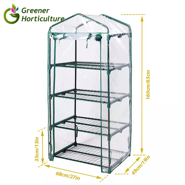4 Réteg Mini Pvc Borító Üvegházhatású Állványok Hordozható Kerti Ház Kültéri Beltéri Növekedéshez - Image 5
