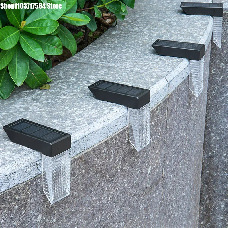 New solar light outdoor waterproof induction staircase step light outdoor garden decoration courtyard wall light