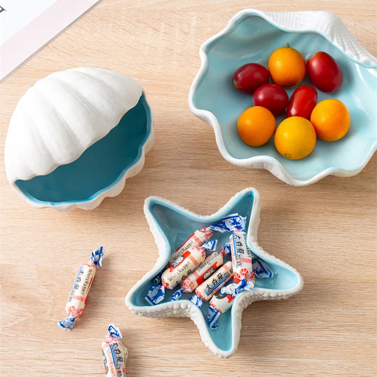 Sea Shells Decoration Desk Accessories Ceramic Storage Nordic Room Decor Home Decor For Living Room Christmas Gift