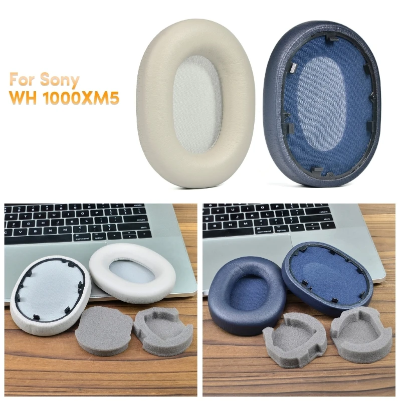 

Soft Ear Pads Durable Ear Cushions for sony WH 1000XM5 Headphones Earcups Earmuff Earcups Noise Isolation Soft and Elastic