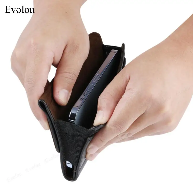 Leather Magnetic Wallet Pouch with Belt Clip Holster