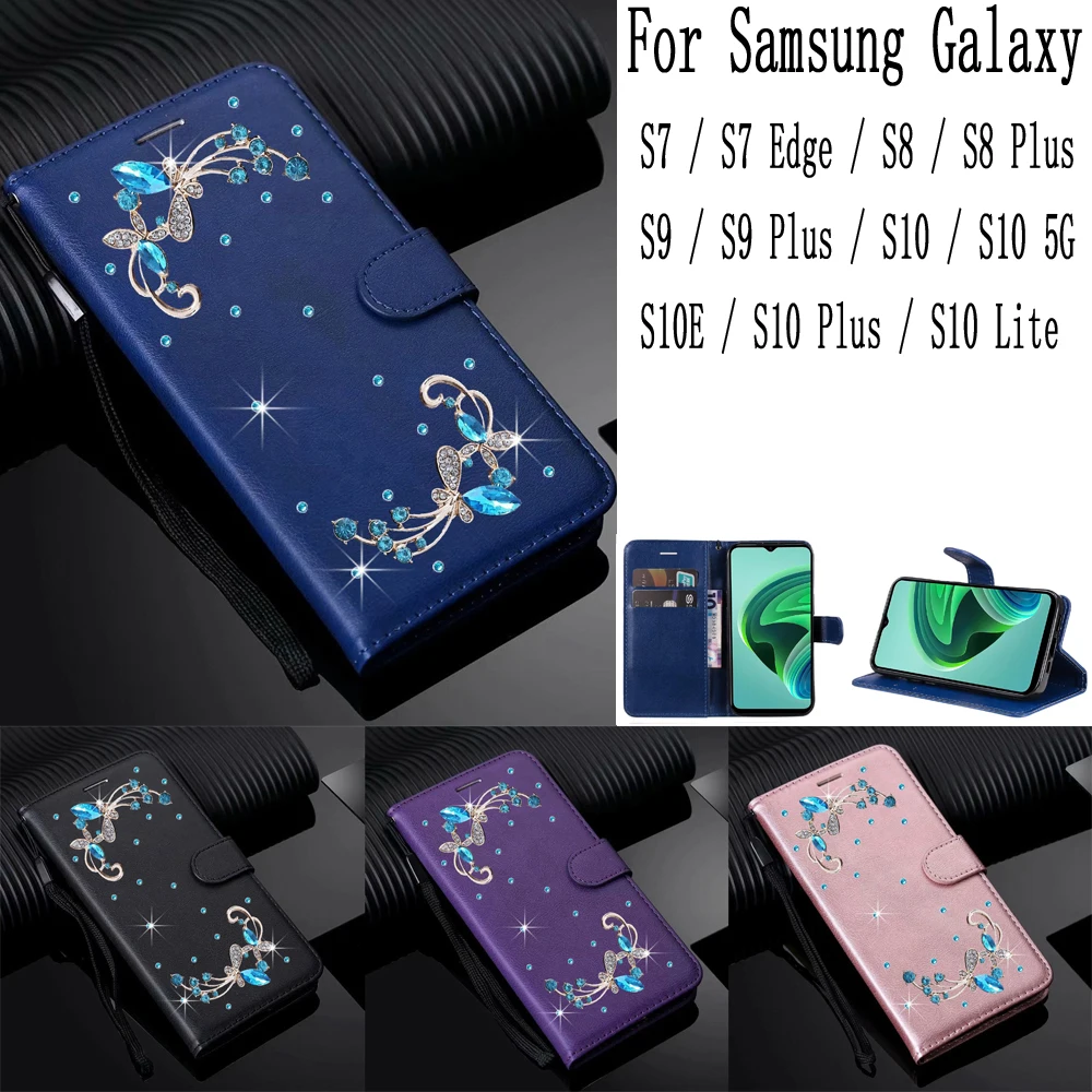 

Sunjolly Mobile Phone Cases Covers for Samsung Galaxy S10 S9 S8 Plus Lite 5G S7 Edge Case Cover coque Flip Wallet