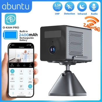 5MP 2.5K Wireless 2.4G/5G Wifi Camera Built-in 2400mAh Rechargeable Battery Indoor Security Camera Video Surveillance O-KAM PRO 1