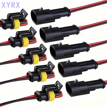 10PCS 2 ขาเชื่อมต่อสายไฟ,18AWG ชายหญิงปลั๊ก SOCKET,Quick DISCONNECT ตัวเชื่อมต่อสายไฟสําหรับรถยนต์,รถบรรทุก 1