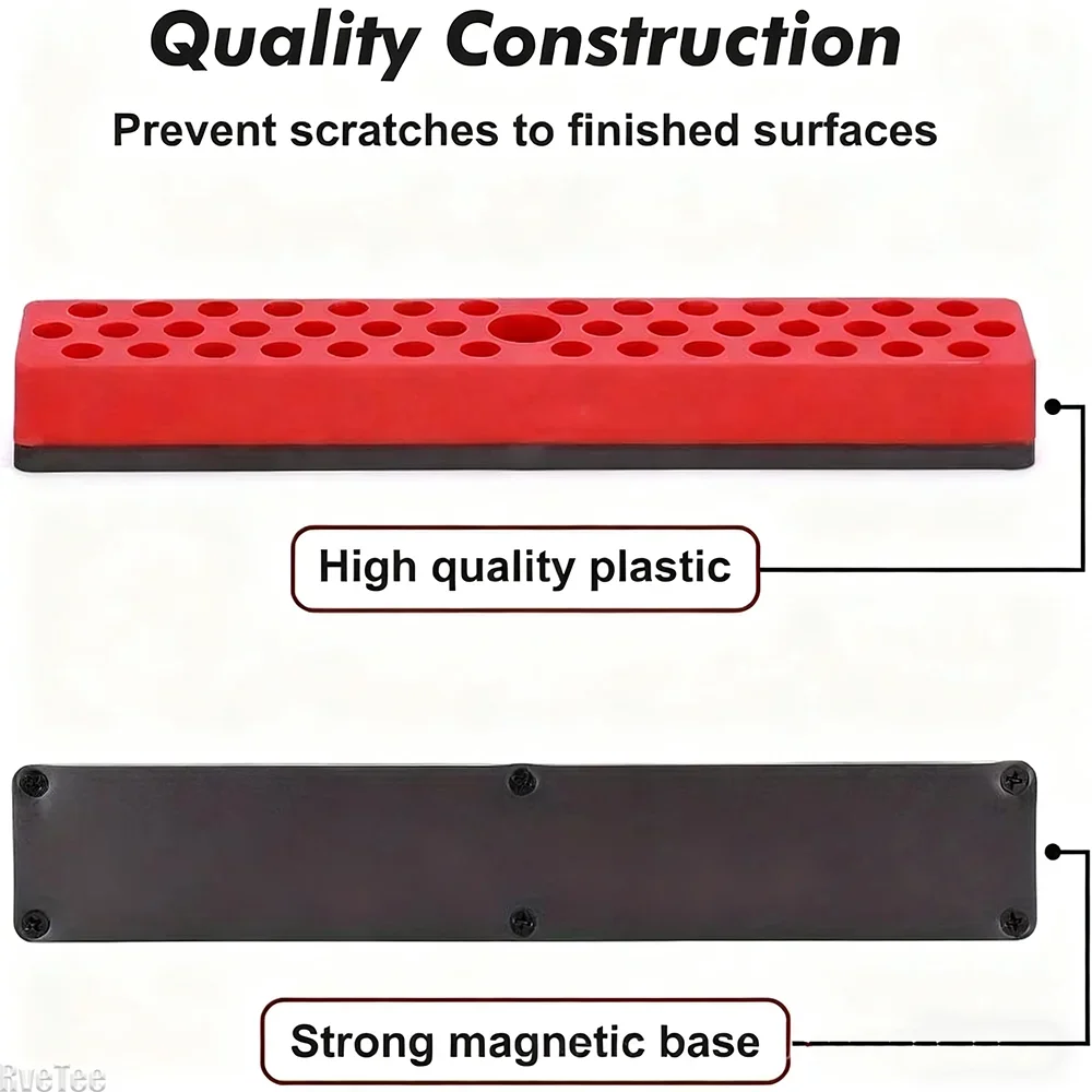 43 Holes Magnetic Hex Bit Holder Organizer For 1/4inch Screwdriver Bit Storage Organizer Toolboxes Drill Bit Storage Box