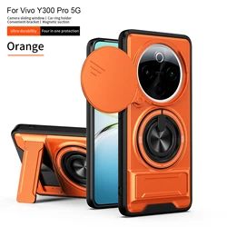 Magsafe Magnetic Fold Holder Military Armor Camera Protection Case for Vivo iQOO Z10 (SJia - Orange)