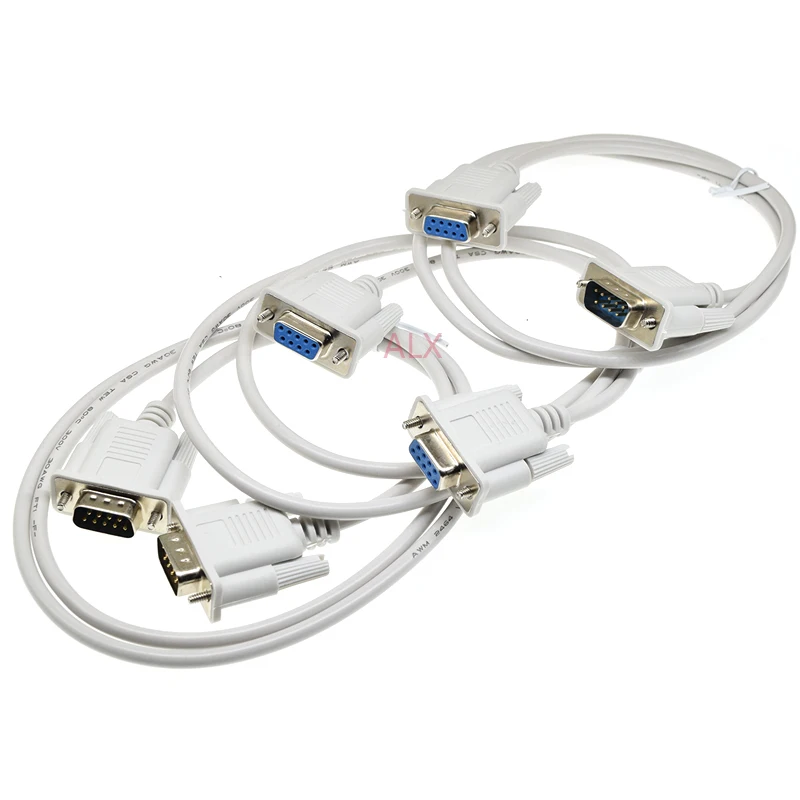 1PCS DB9 직렬 케이블 9Pin RS232 남성/여성 스트레이트/크로스 오버 유형 PC 변환기 확장 케이블 1.5M 연장 케이블