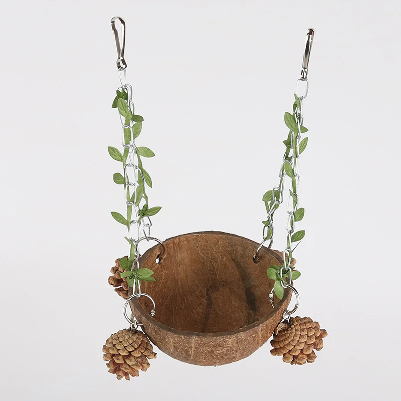 Bird House Bird Toys Bird Sleeping Bed Coconut Bird Nest Hanging Bird House For Cage Swing Toy With Chewing Toy Parrots Hanging Bed Breeding Nesting
