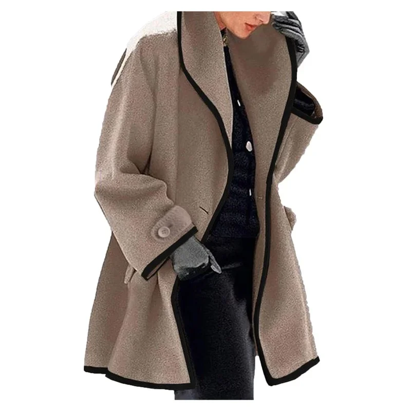 2023 Ladies Warm Slim Long Overcoat Outwear Windbreaker Women's Winter Wool Coat Trench Jackets Casual Solid Fashion Down Jacket
