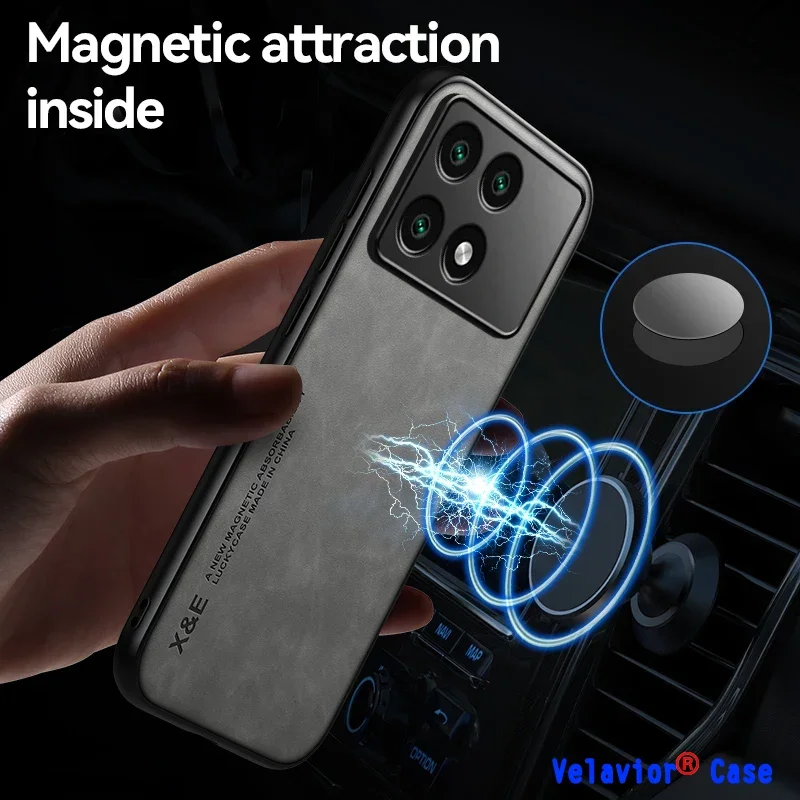 

Case for Xiaomi Redmi K70E Luxury Leather Funda Redmi K70 Pro K70E Ultra Cover Thin Leather Car Magnetic Protection Phone Shell