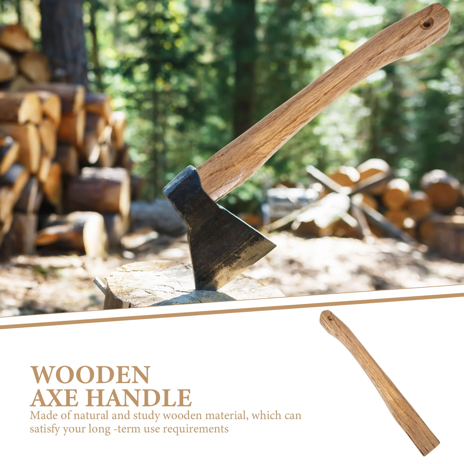 Camp Axe Handle Wooden Axe Handle Replacement Hatchet Handle Wood Grip Axe Handle Camp Axe Accessory Hammer Handle Grip 6