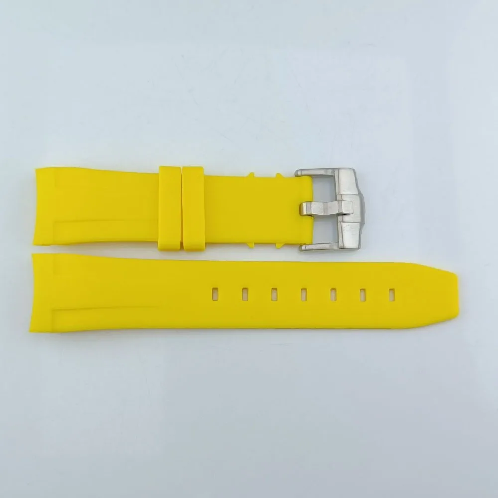 Premium Multi-Color Rubber Strap with Silver Clasp - 22mm Wide