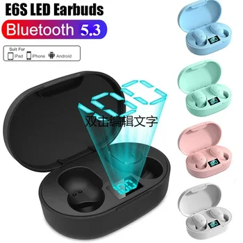 E6S Air Pro Fone Auricolari Bluetooth Cuffie wireless Display a LED Auricolari con cancellazione del rumore tramite microfono Auricolare Bluetooth wireless