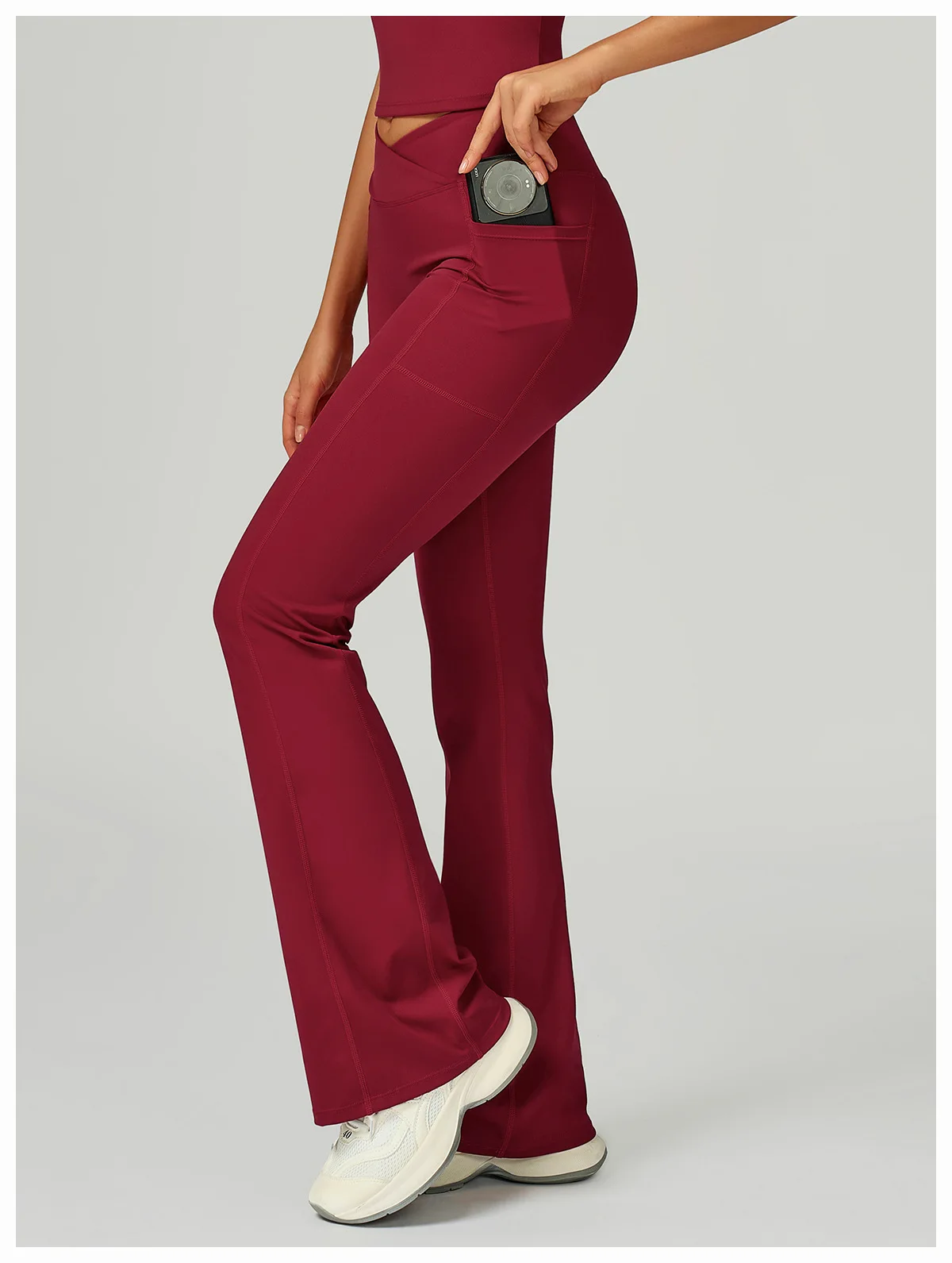 Pantalon Yoga Évasé Taille Haute Femme
