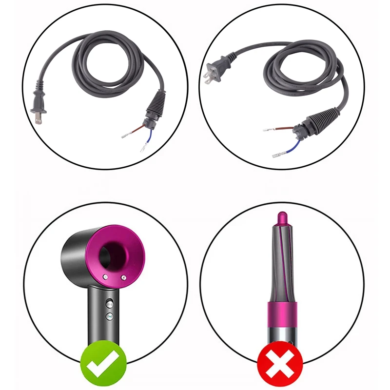 cabelo Dyson, Plug EUA, peças de reposição,