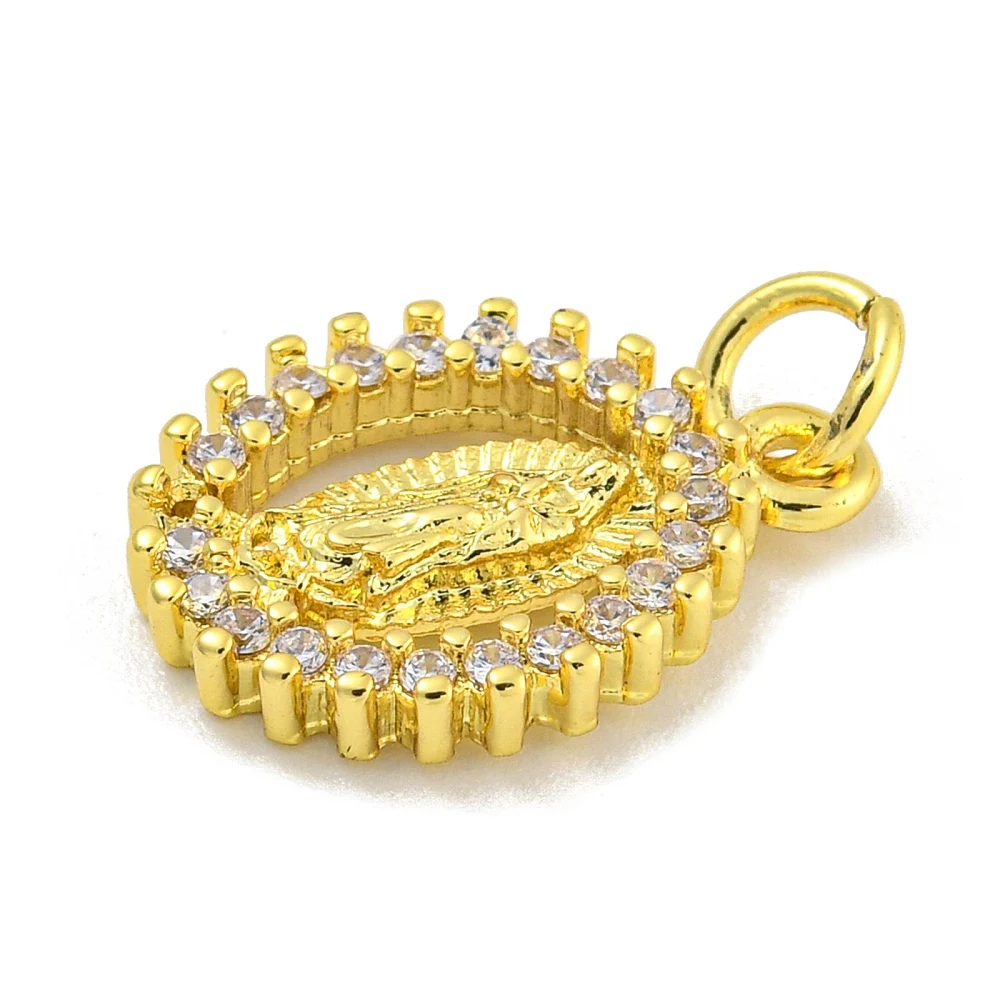 PandaHall 10 Stück 18K Vergoldete Jungfrau Maria Anhänger Katholische Rosenkranz-Anhänger für DIY Damen Halsketten Schmuckherstellung Zubehör – Detail 12